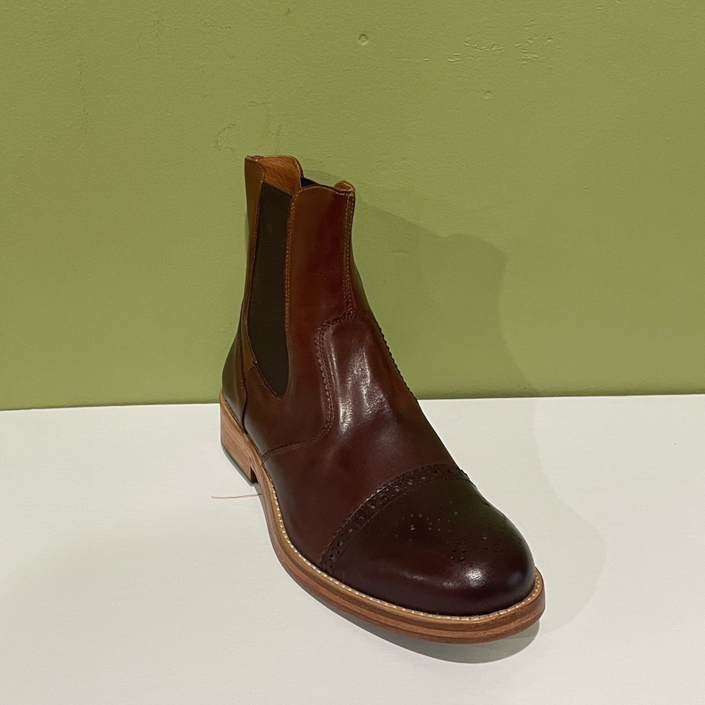 Sabatter boot slip on round toe leather calf cognac
